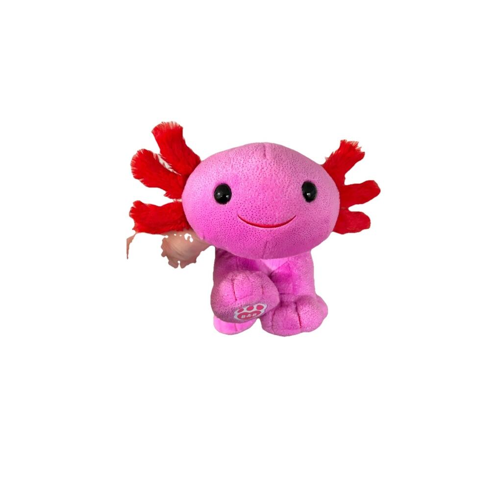 Pink and Red Build-a-Bear Worship Axolotl Plush BAB Stuffed Animal Toy EUC!